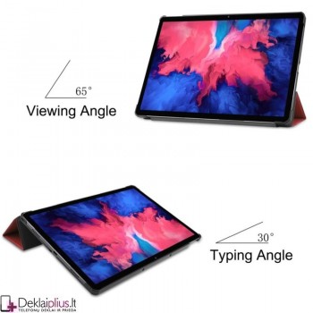 Dirbtinės odos atverčiamas dėklas - bordo spalvos (planšetei Lenovo ideaTab P11 Pro J706F)